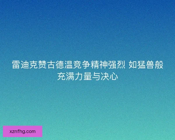 雷迪克赞古德温竞争精神强烈 如猛兽般充满力量与决心
