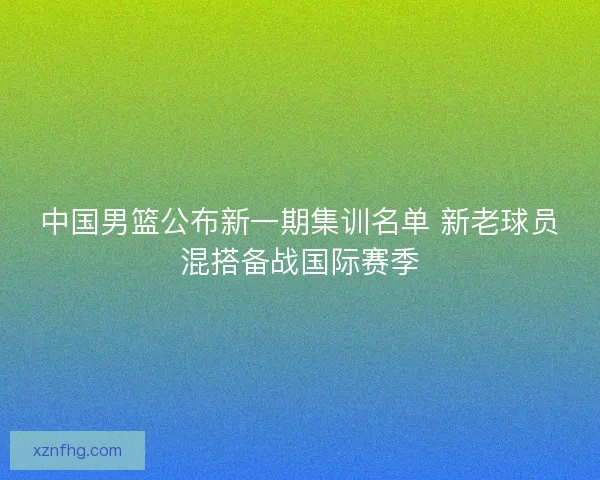 中国男篮公布新一期集训名单 新老球员混搭备战国际赛季